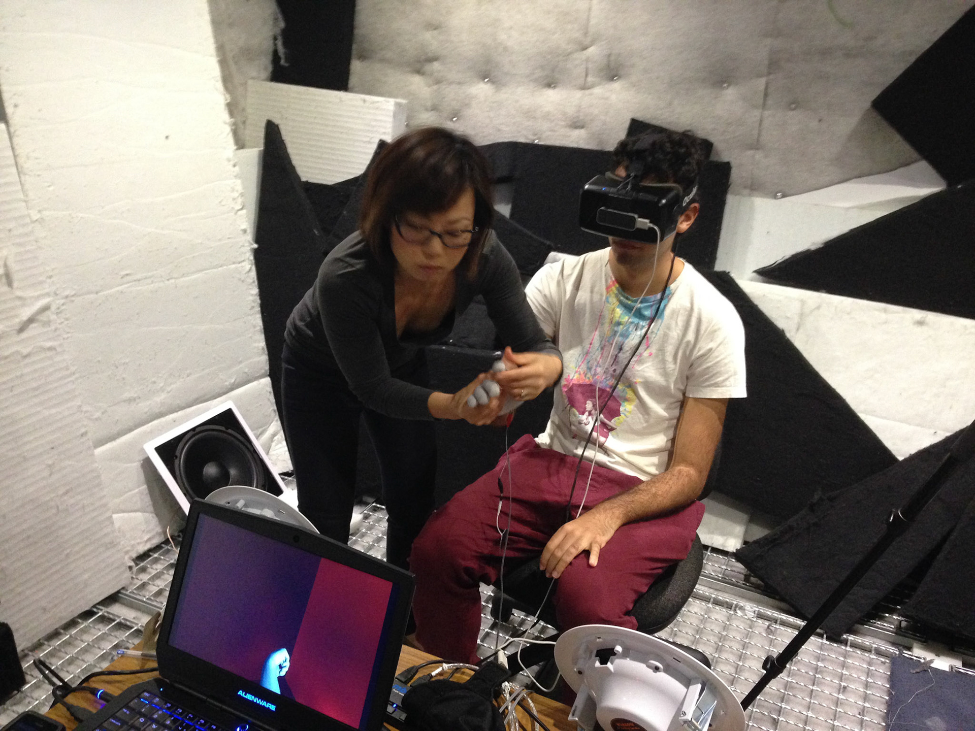 Final testing on Blake for the intensity of pain stimulation