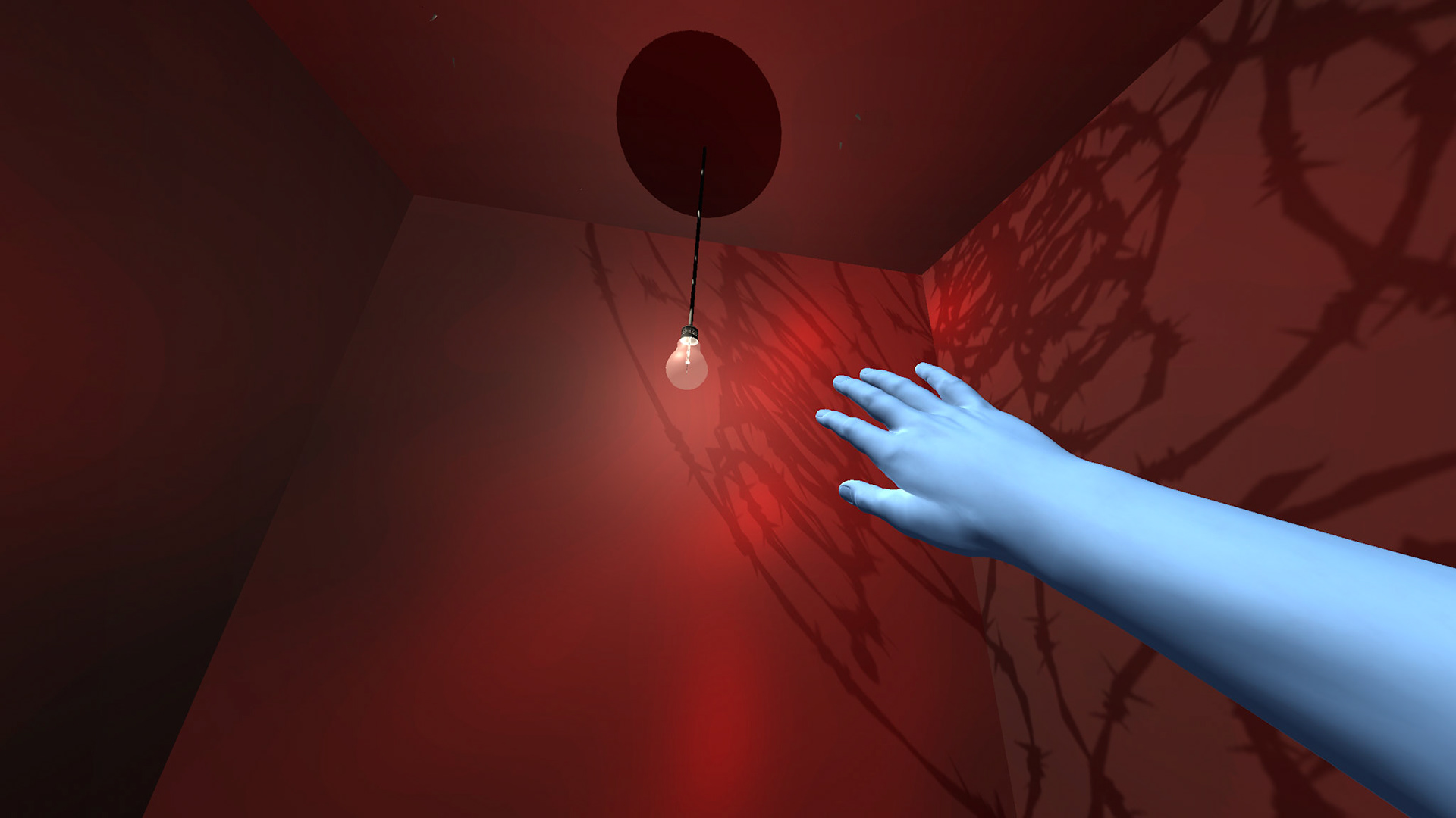 VR scene of a participant's hand (Image credit: Dr Andrew Burrell)