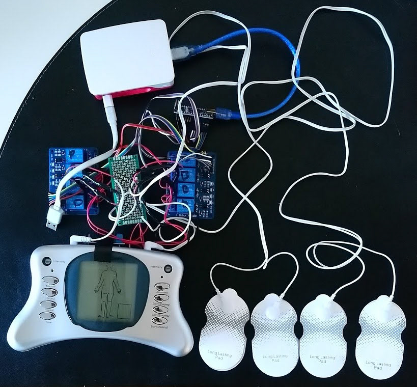 Everything we need to run the hacked TENS machine