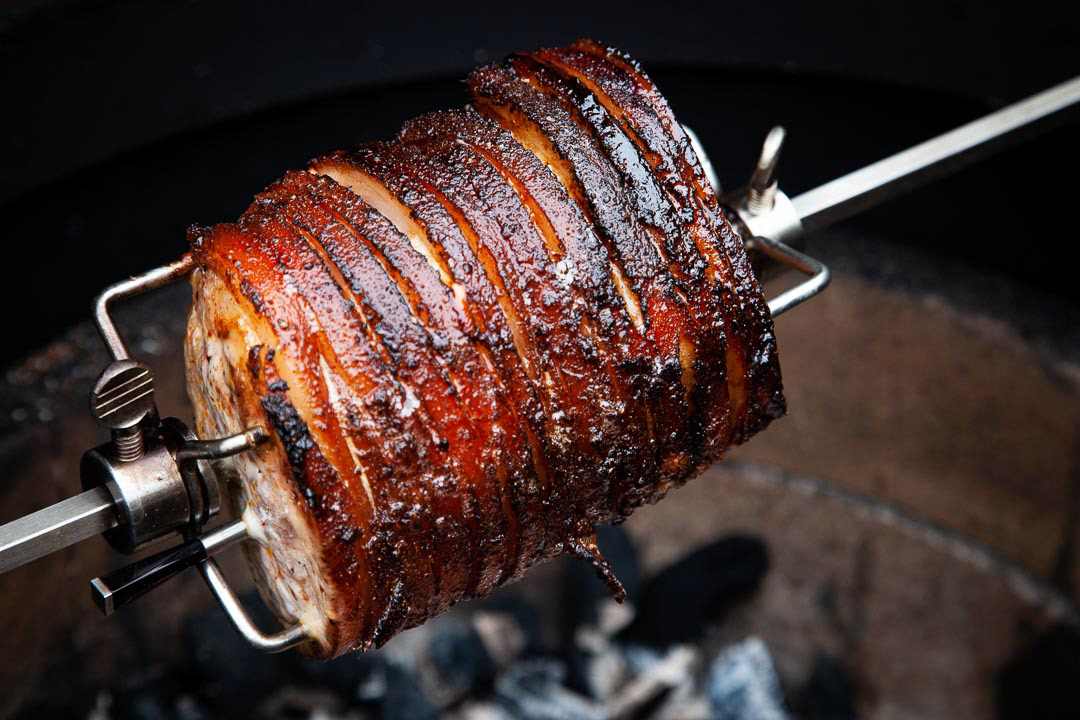 Outdoor Cooking Kamado Joe Joetisserie Pork loin