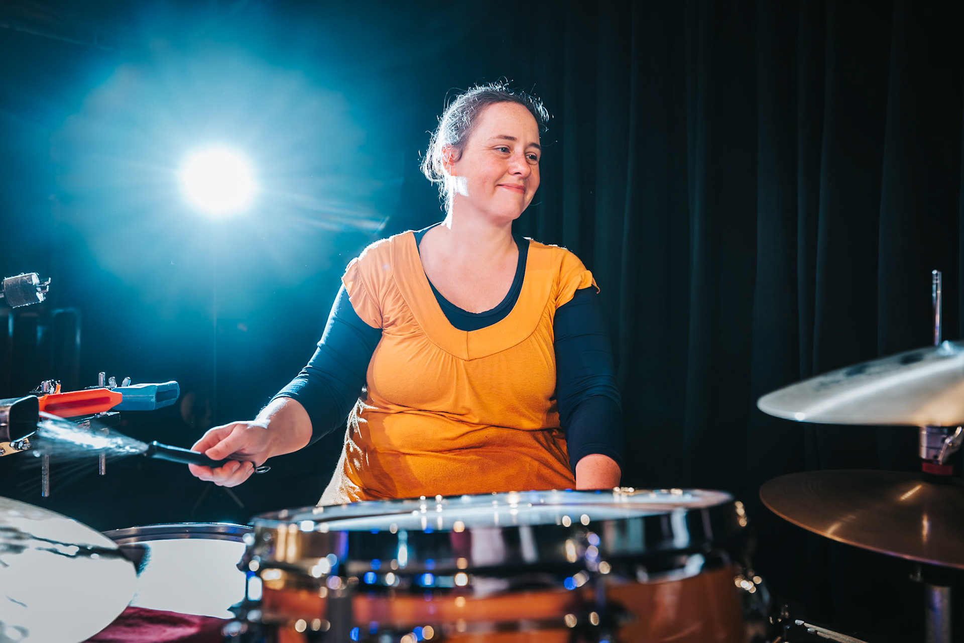 Photoshoot at the Bristol Improv Theatre for the This Is Your Musical house band. November 2024.