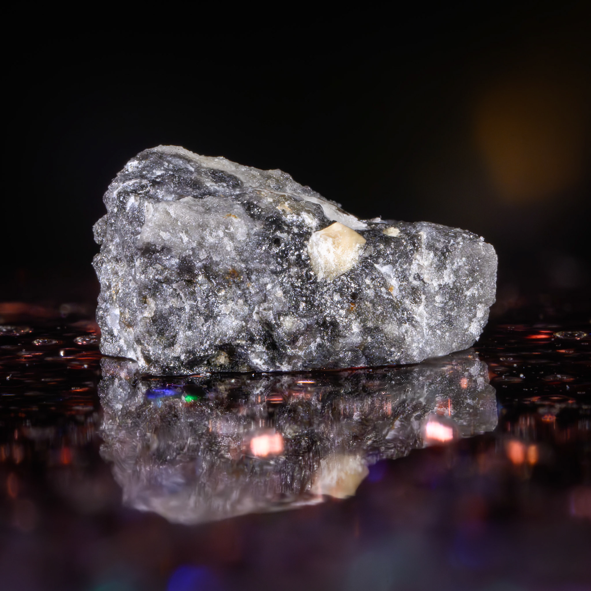 Fragment of Lunar meteorite NWA4881. Focus-stack of 13 photos.