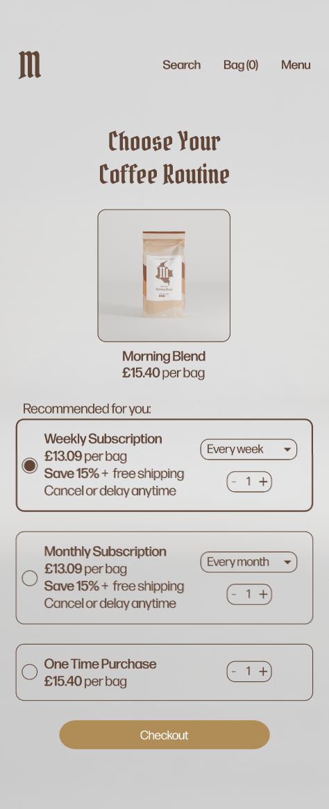 Initial Subscription Page