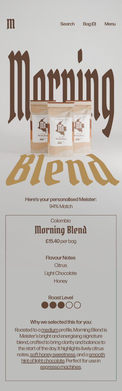 Initial Product Page
