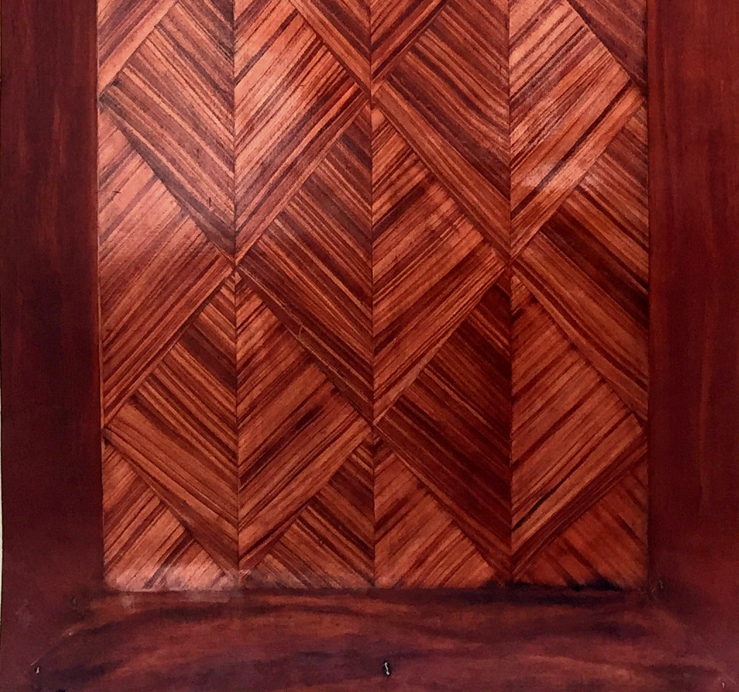 Marqueterie de Bois de Rose ~ peinture à l'huile