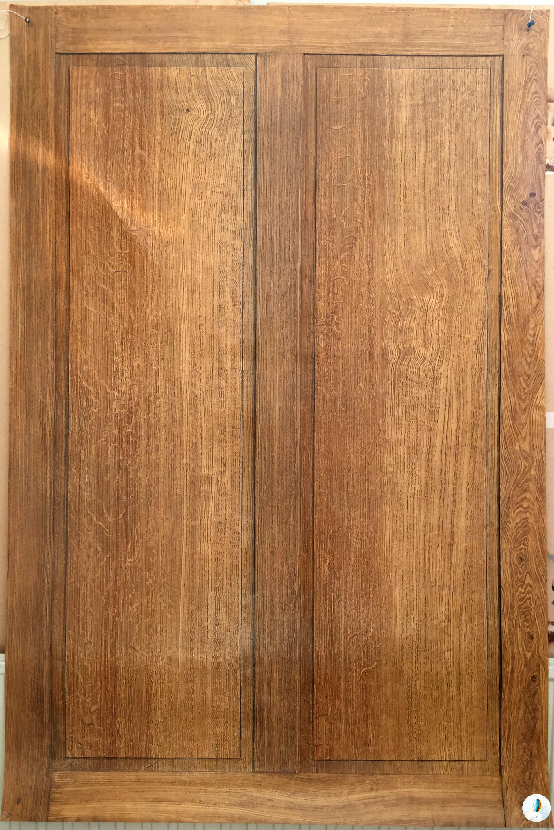 Trompe l'oeil lambris en chêne ~ peinture à l'huile