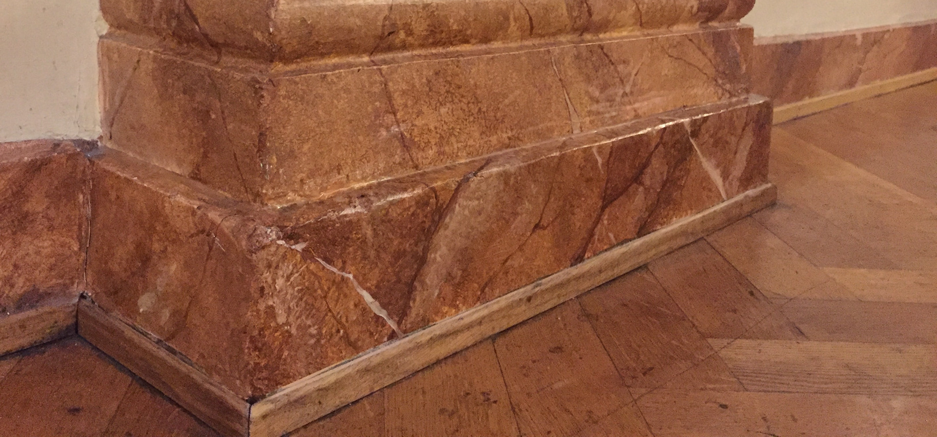 Marbre peint - peinture  à l'huile