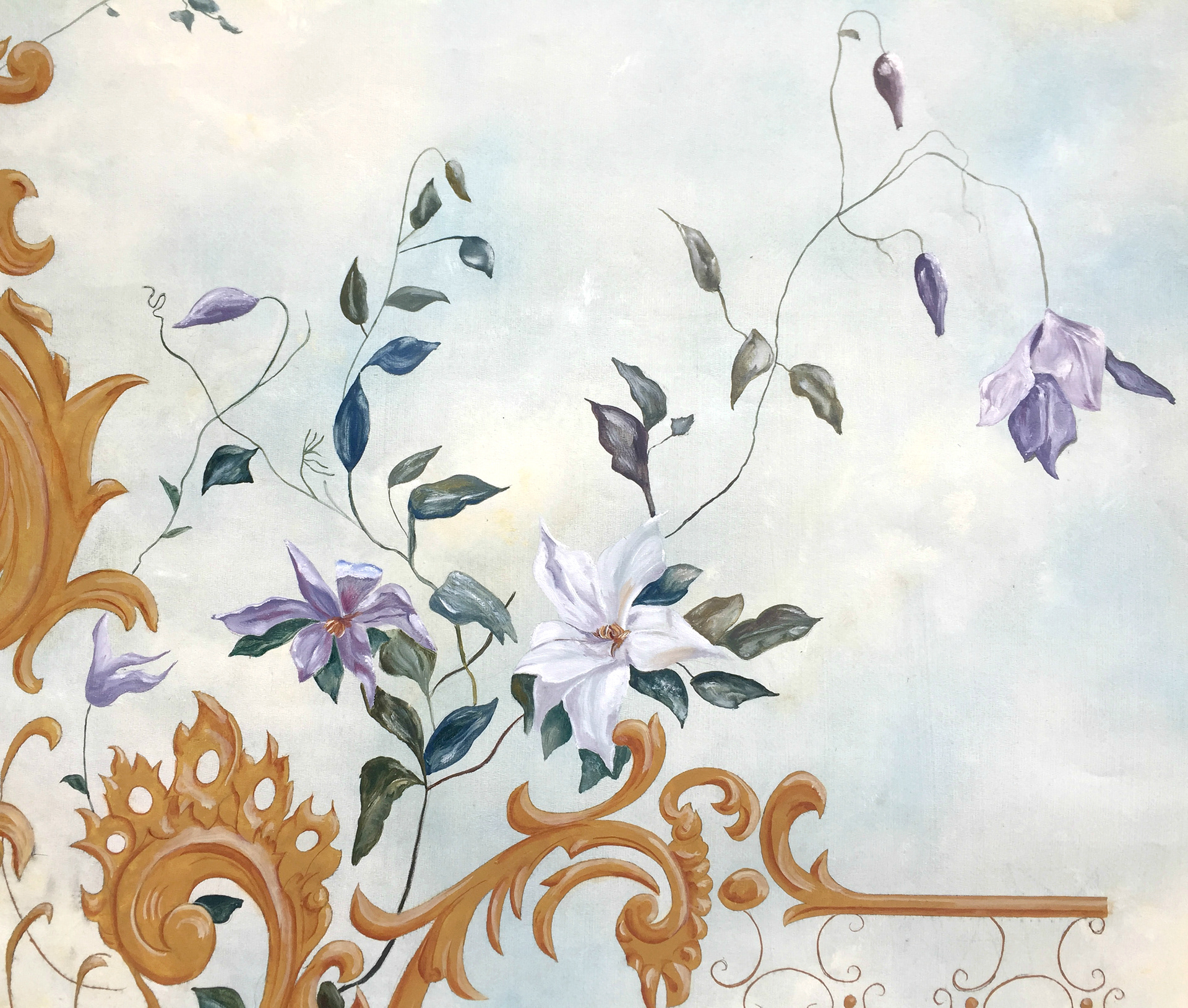 Détail d'un décor ~ peinture à l'huile