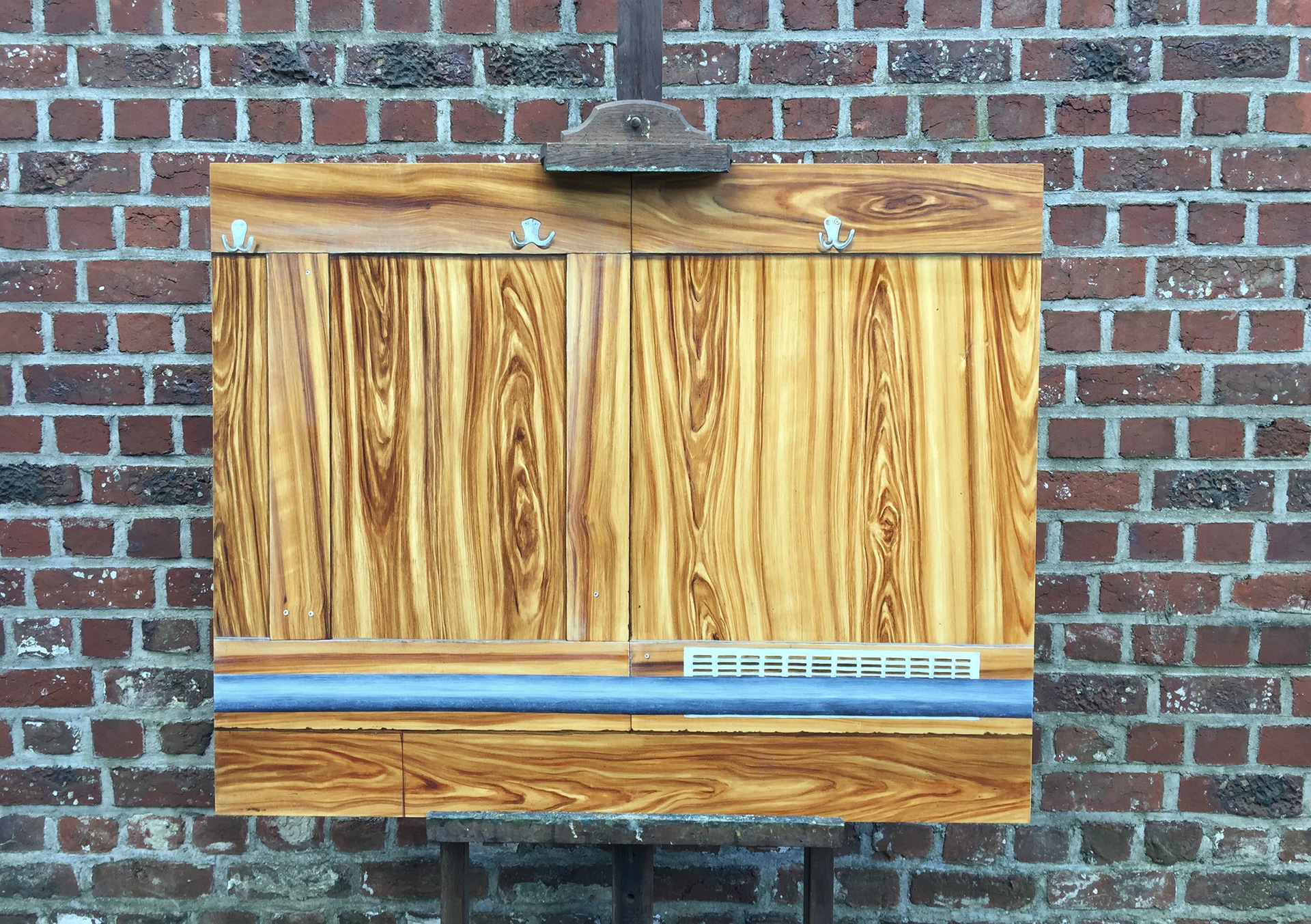 Imitation d'un bar en noyer ~ peinture à l'huile