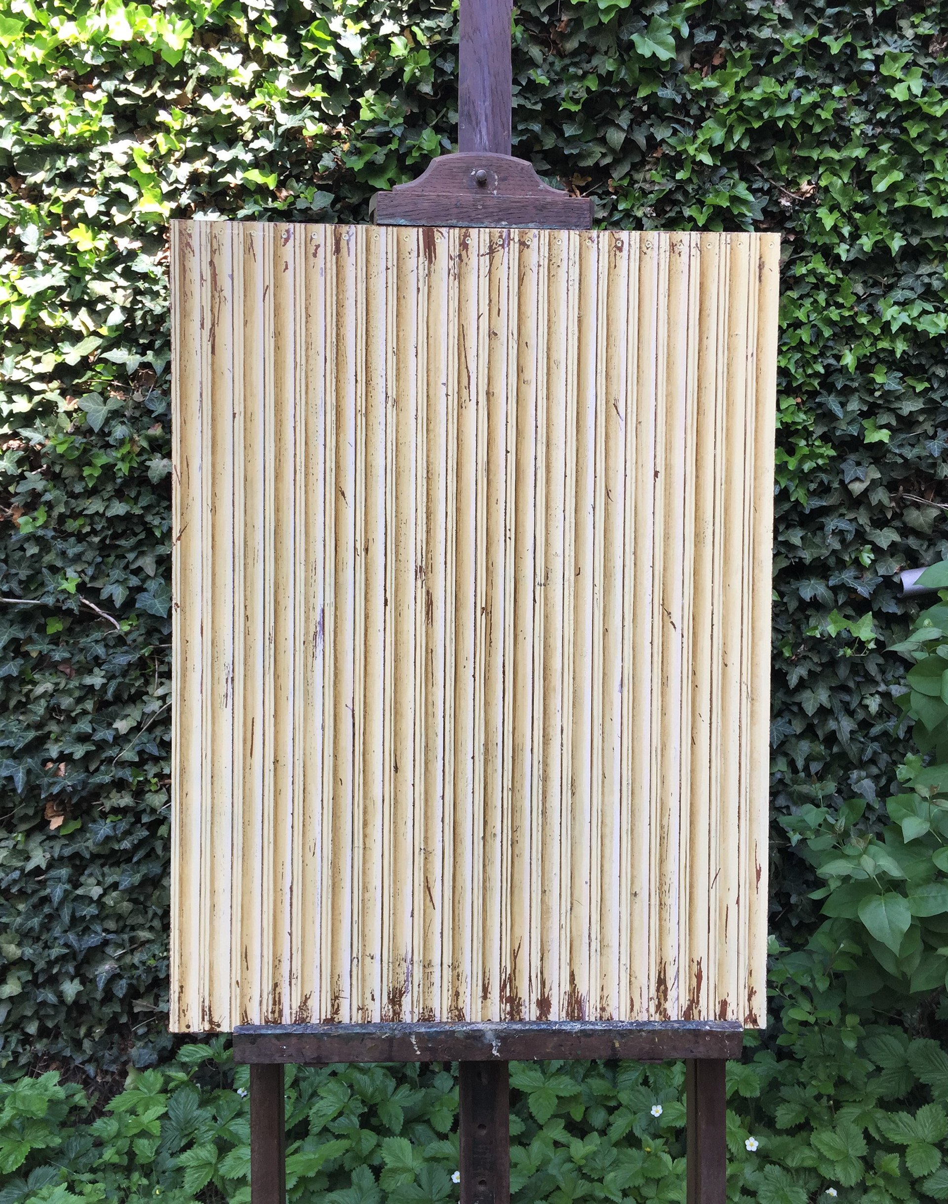 Imitation de bois peint usé et trompe l’œil ~ peinture à l'huile