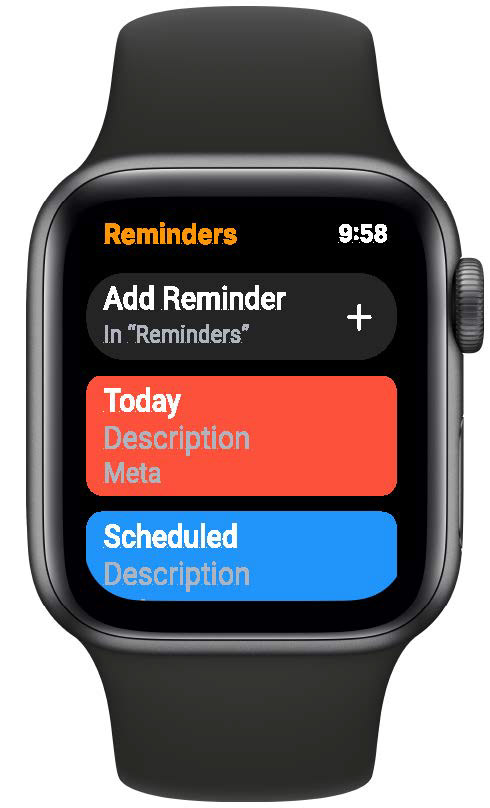 "Reminders" Home Screen