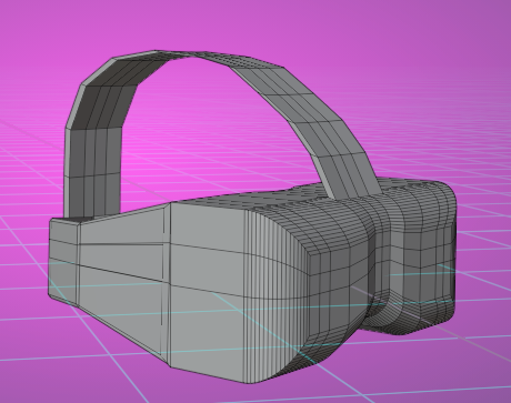 VR headset model front view