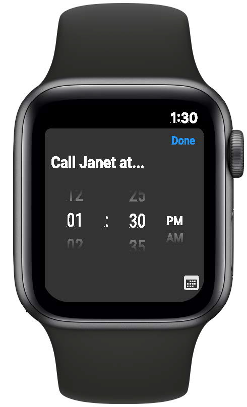 New time and date selection