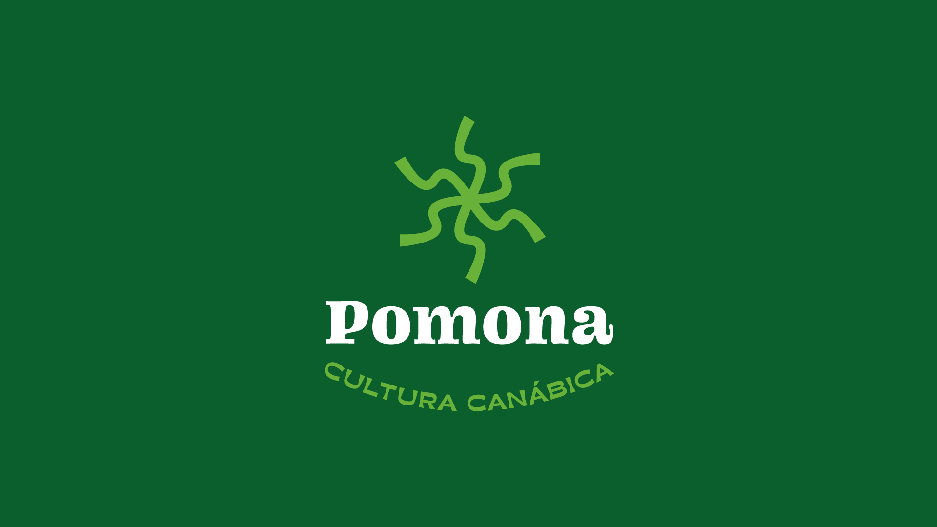 marca e tagline pomona cultura canábica sobre fundo verde