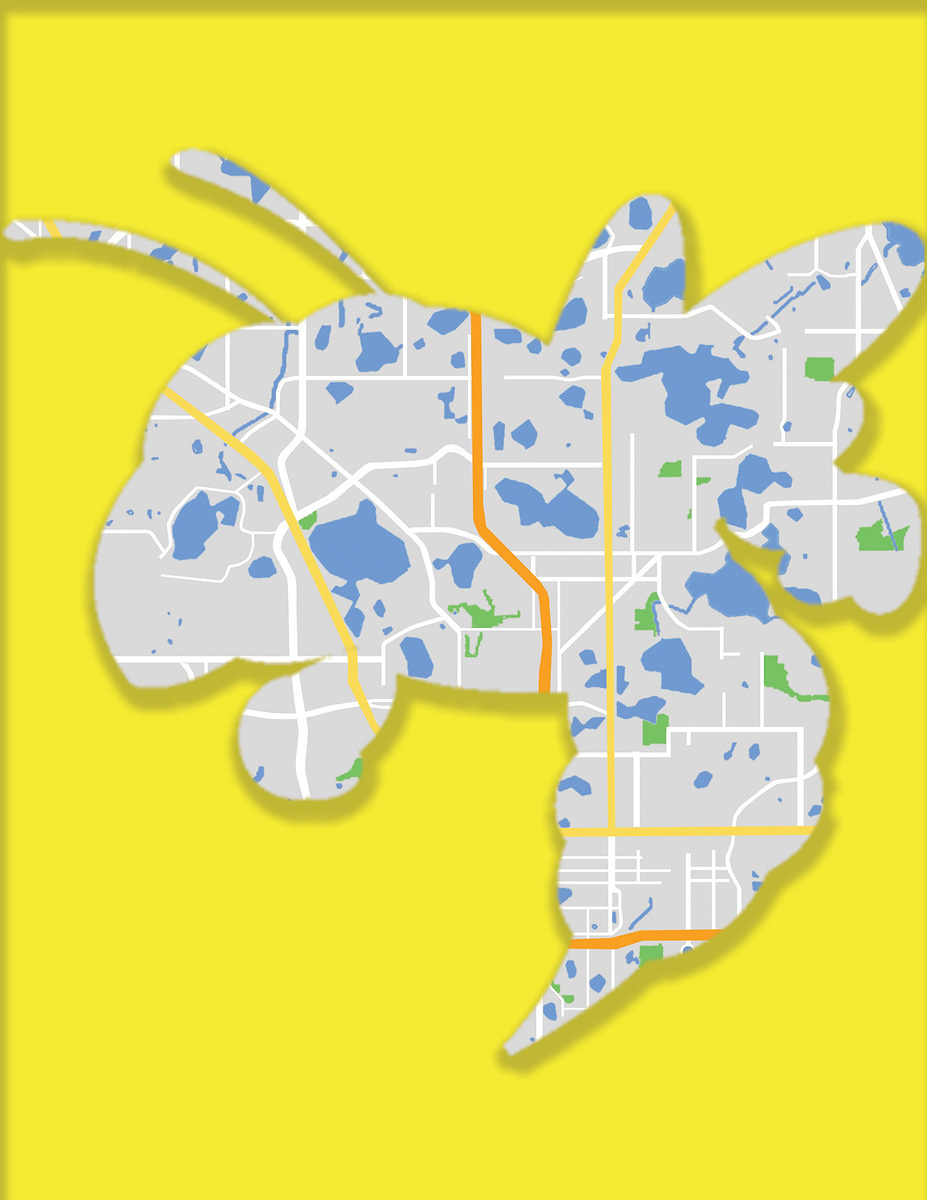 Cutout: The idea of using the hornet quickly faded as it was decided it was covering too much of the map.