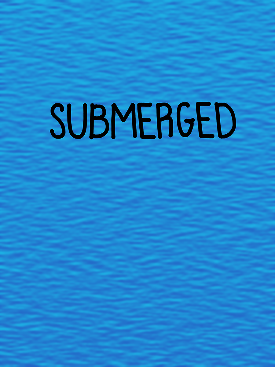 The Original: This was my first stab at making a cover with our concept. The title was drawn by Ashley using Notability on her iPad. I just created a simple blue layer and applied some filters to attempt to simulate water.