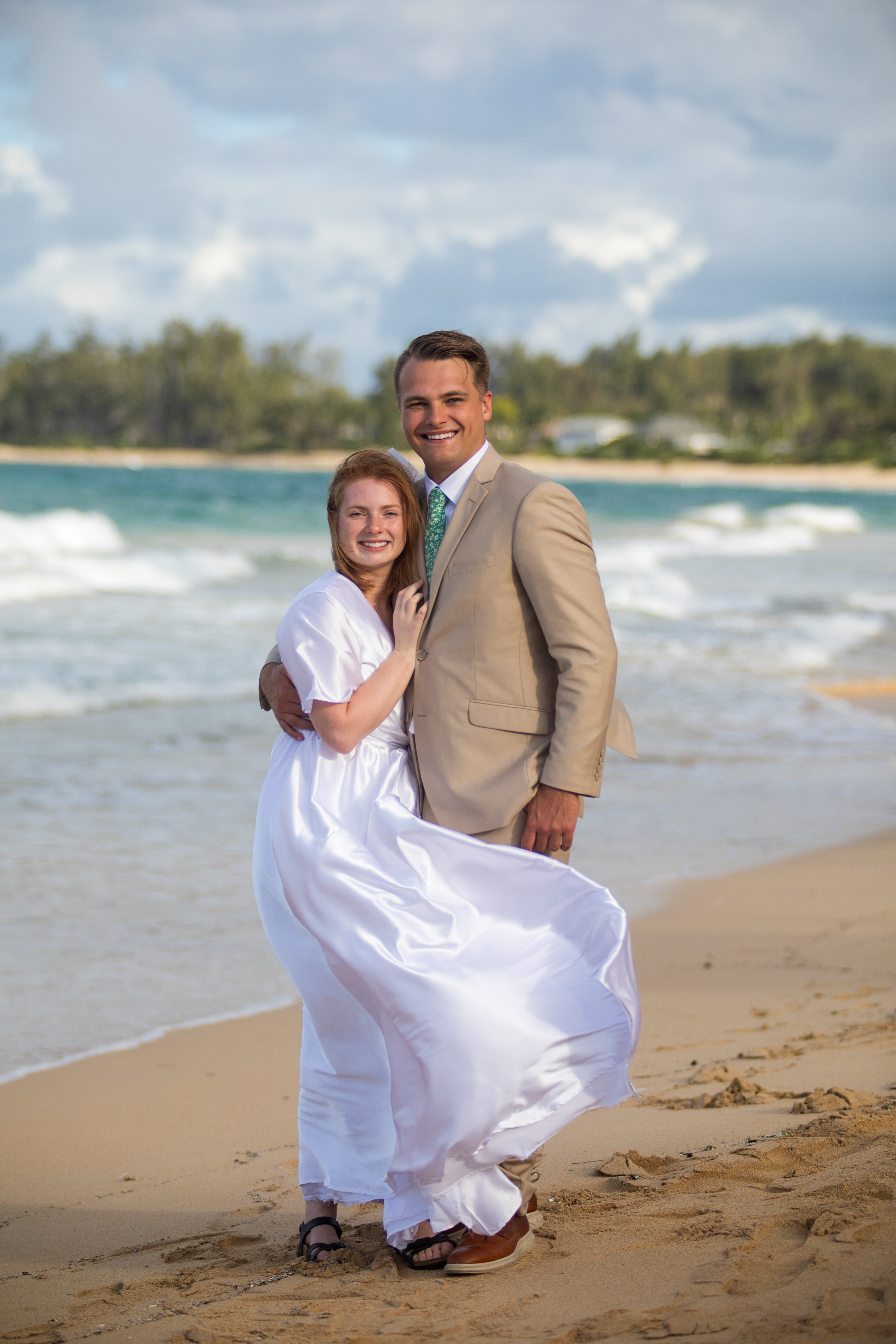 Wedding pictures on the beach.