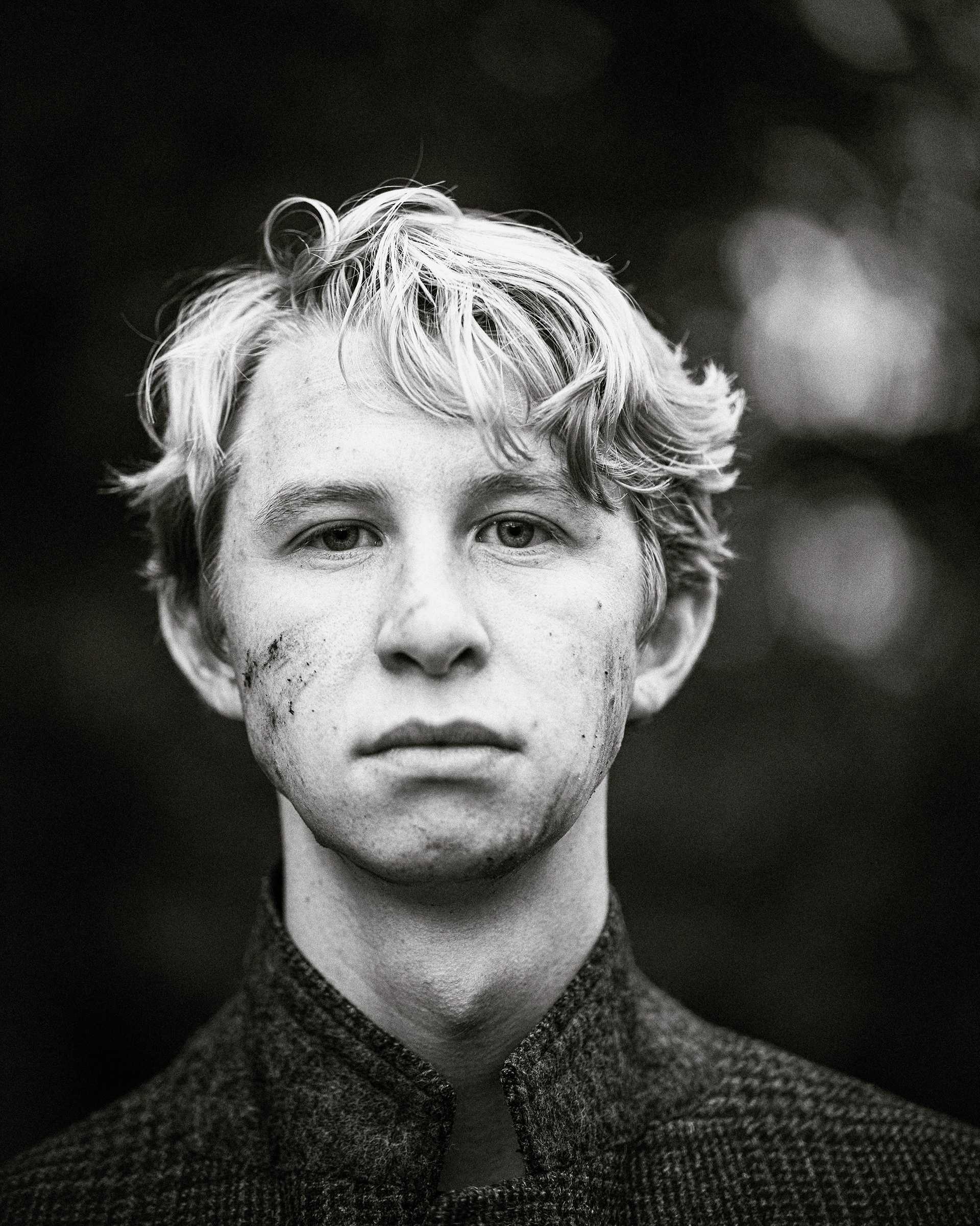 Self portrait replicating the work of Robert Capa for advanced photography class at UVU.