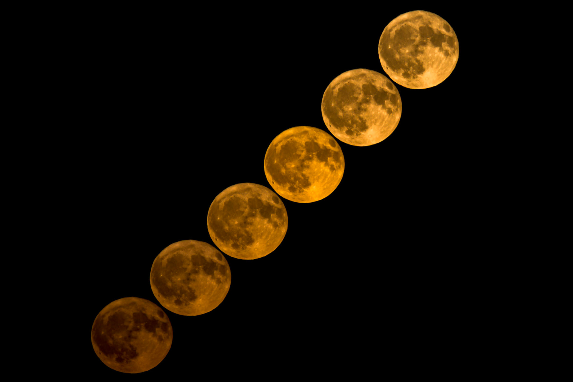 Time lapse of a full moon rising