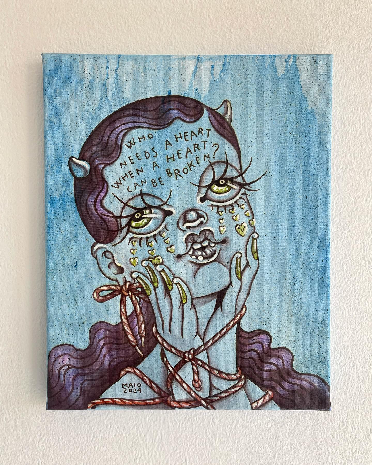 Fundamental Questions  - Acrylic and Ecoline on canvas 24 x 30 cm - 2024