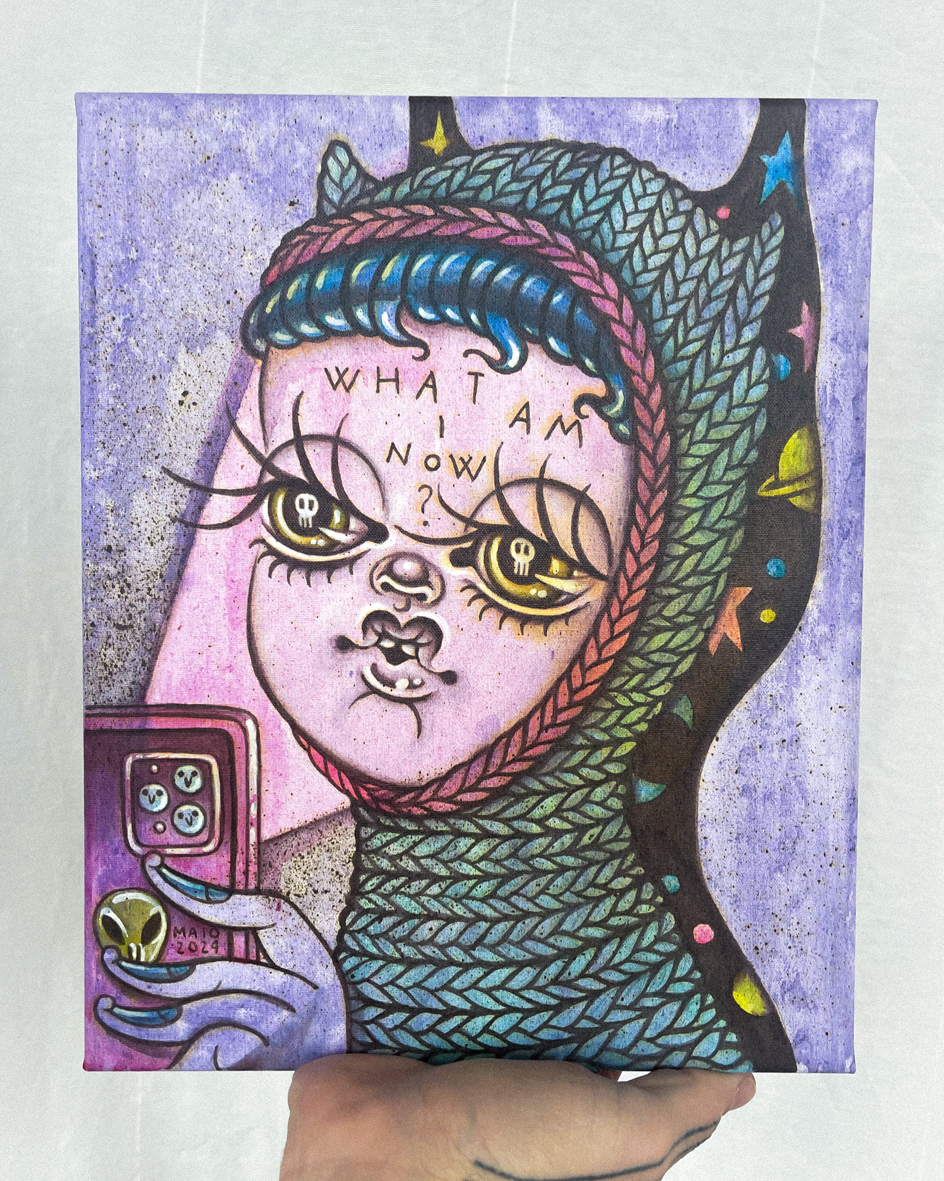 Fundamental Questions  - Acrylic and Ecoline on canvas 24 x 30 cm - 2024
