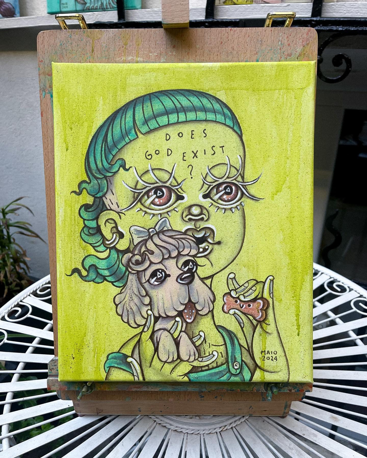 Fundamental Questions  - Acrylic and Ecoline on canvas 24 x 30 cm - 2024
