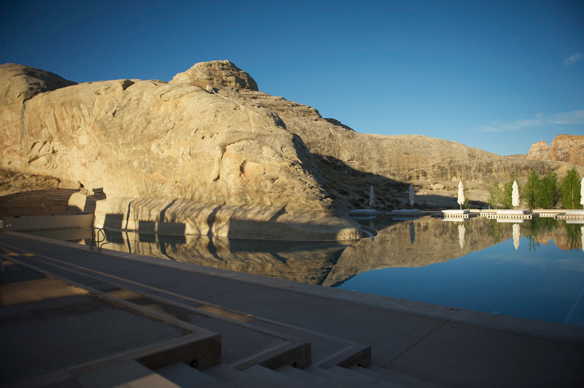 infinity pool is built around the terrain