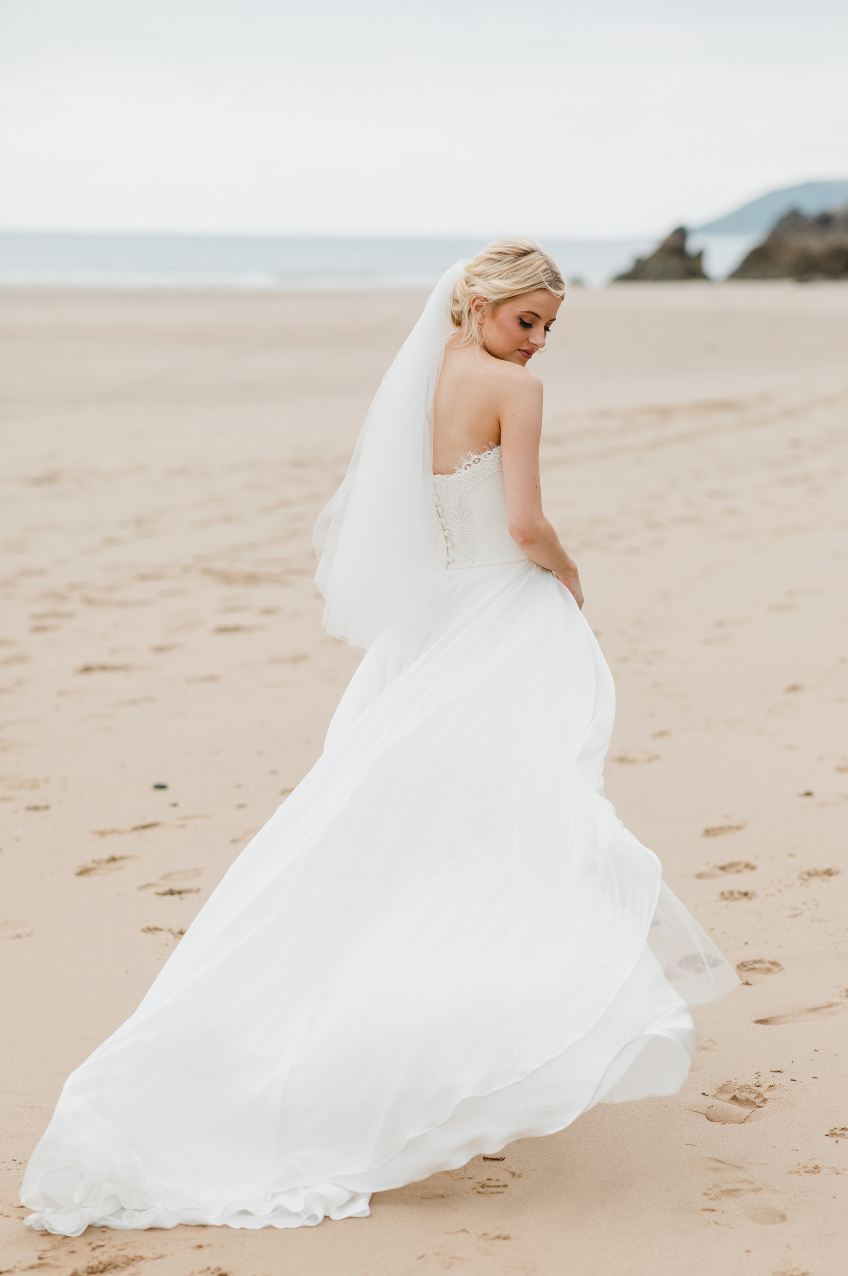 AMR Bridal, AMR DahliaDress, Three Cliffs, Gower Peninsula