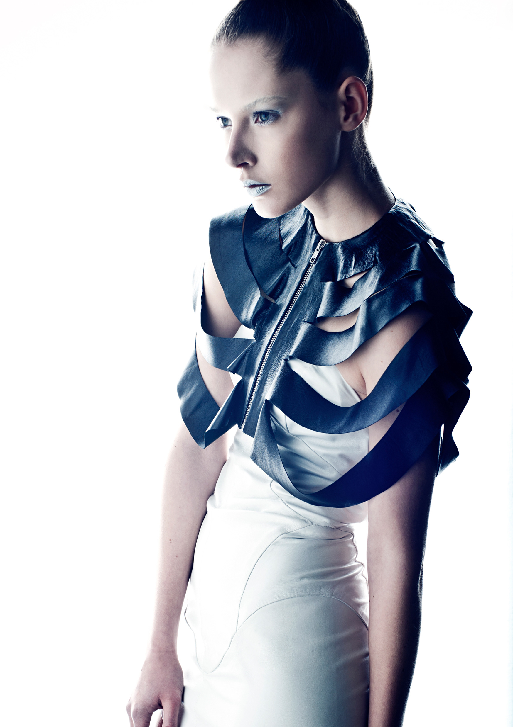 AMR Black Leather Cape