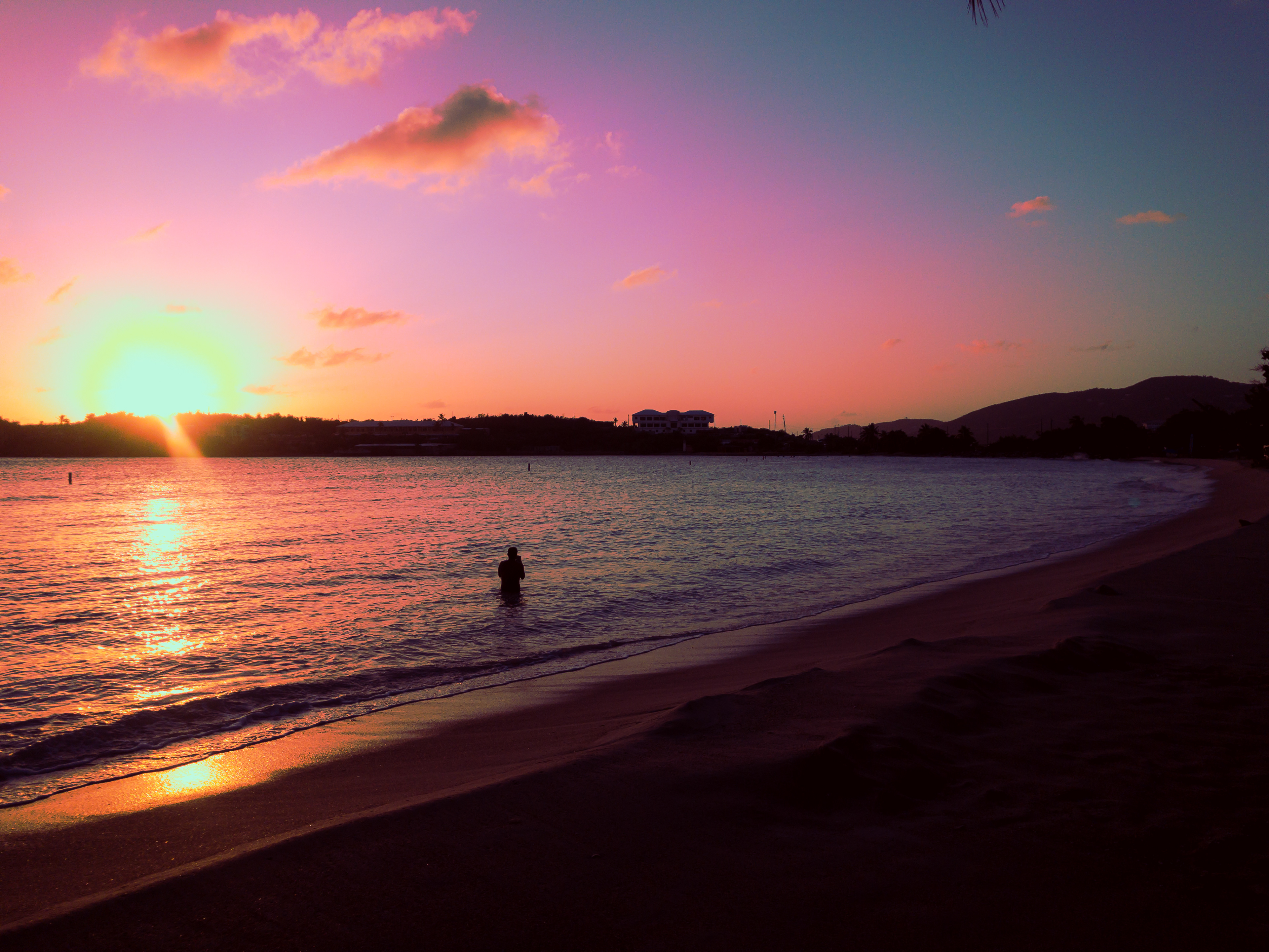 My First Sunset Captured on my native Island of St.thomas. beach closest to my house 