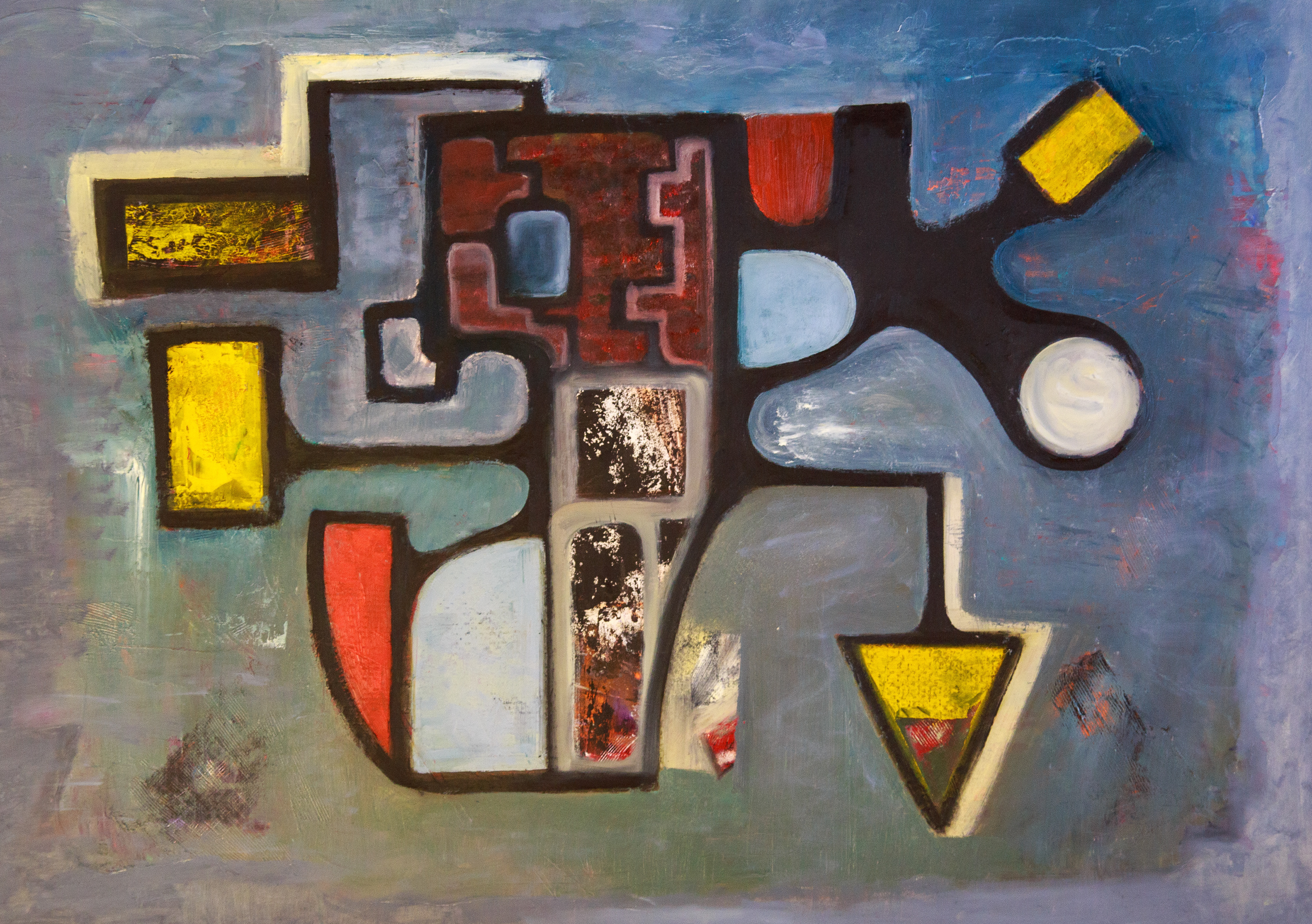 100 x 70 cm Acrylique et Huile Le vaisseau I