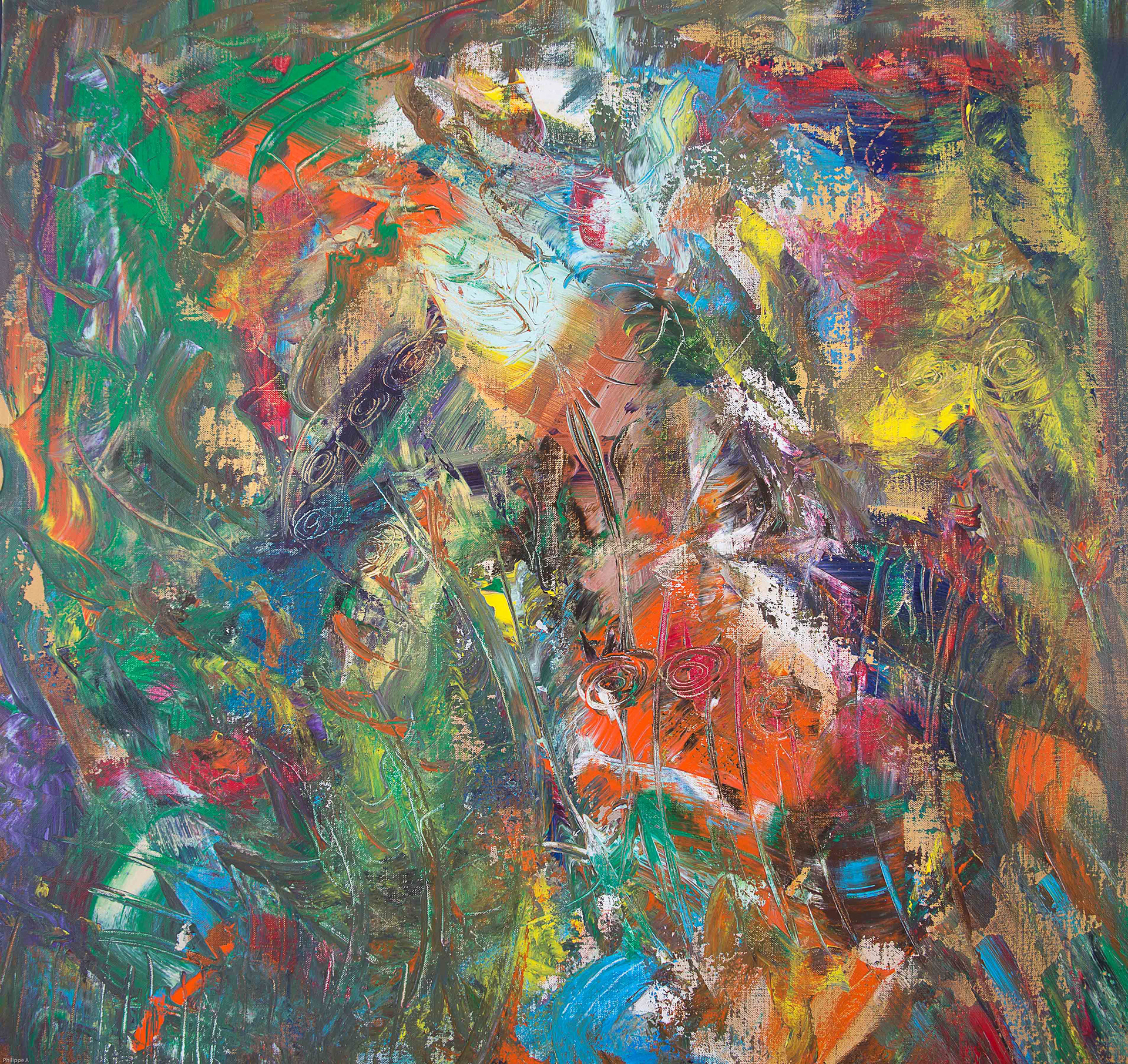 Acrylique sur toile 80 x 80 cm VENDUE en Chine XI’AN INTERNATIONAL CHILDREN’S ART MUSEUM – Mai 2019