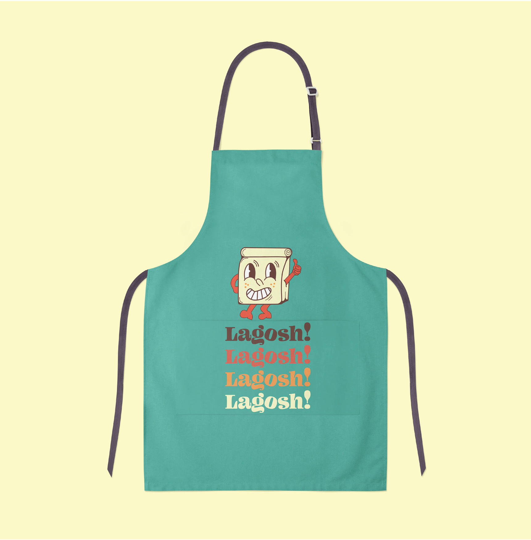 Apron design for food truck workers (Mockup provided by GraphicBurger)