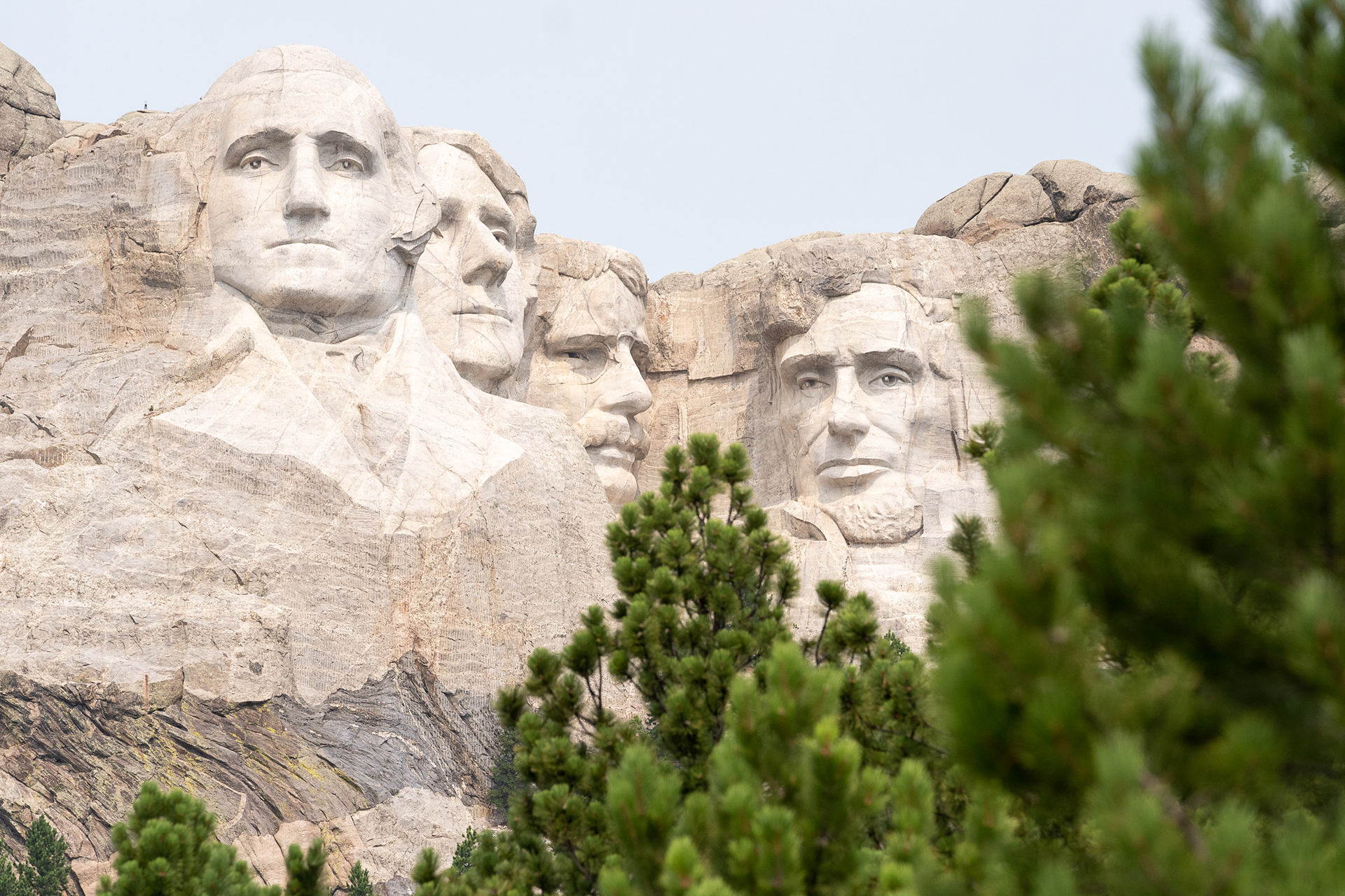 Mount Rushmore is pictured during a stop in the Sturgis Mayor’s Ride on the second day of the 81st Sturgis Motorcycle Rally. 08.07.21.