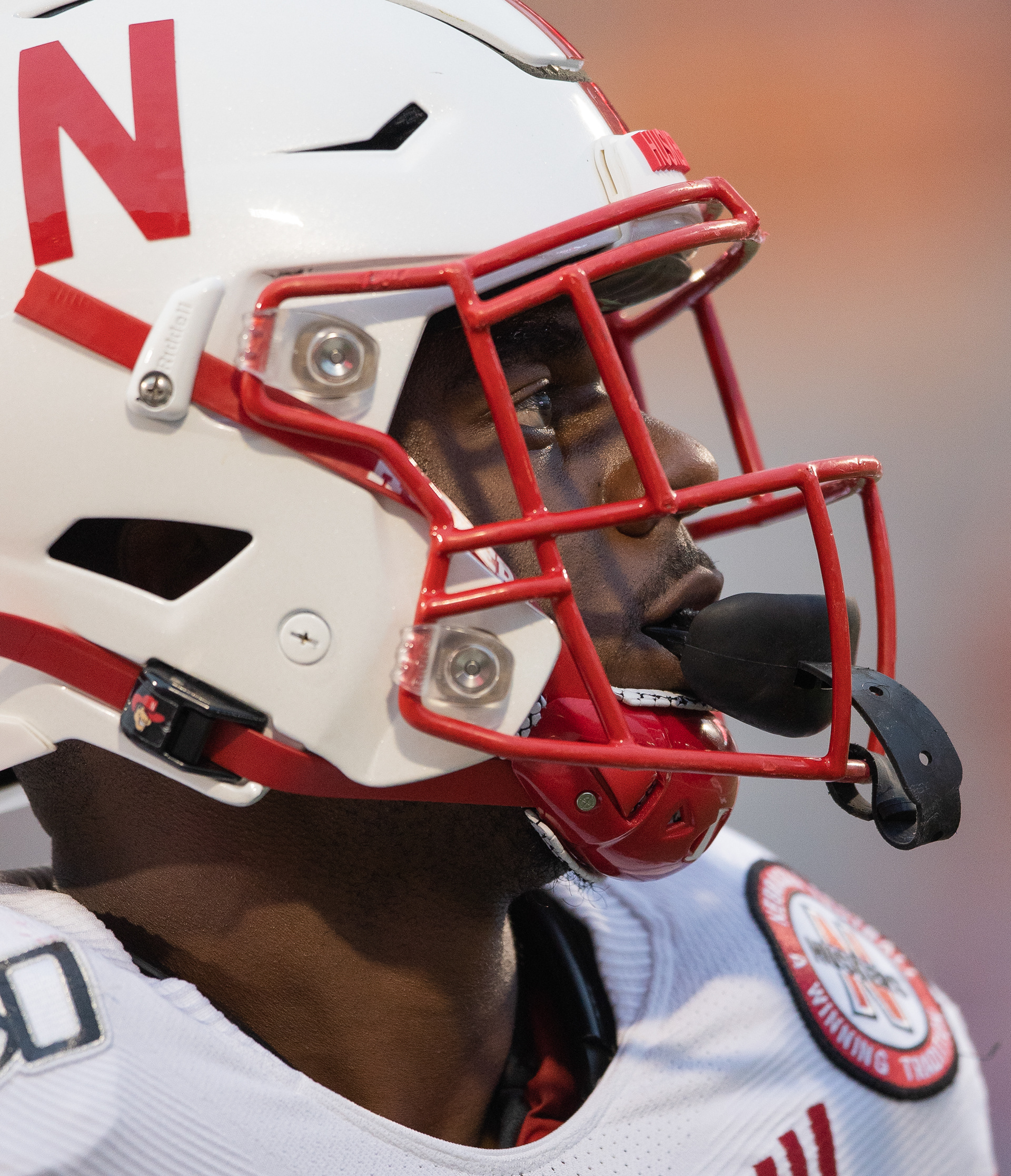 Nebraska's Dicaprio Bootle walks off the field during the game at Memorial Stadium in Champaign, Illinois.  09.21.19.