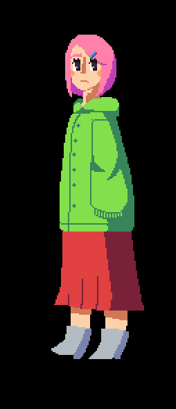 A girl character, reliant less on line and more on shading.