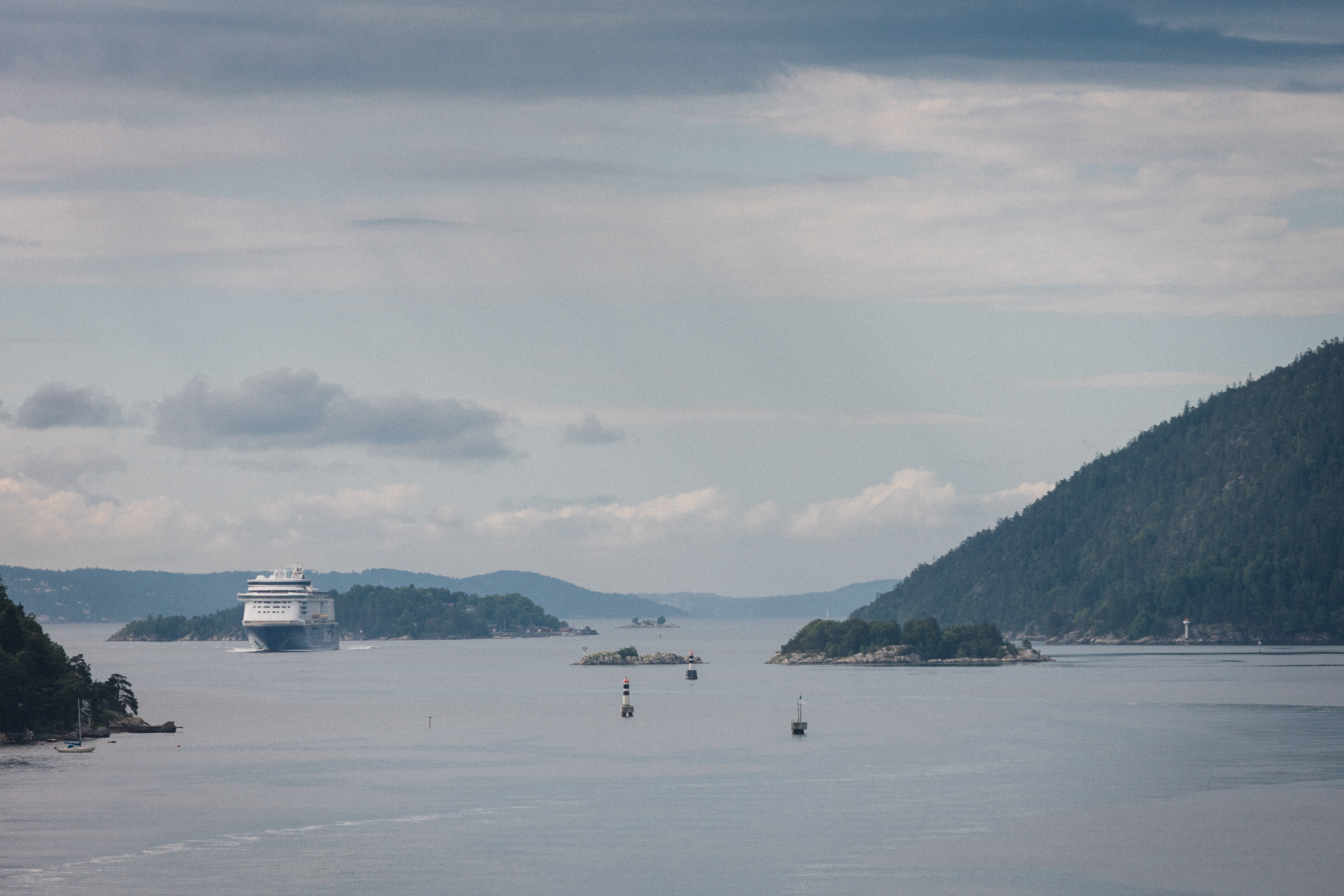 Blick von der Fähre in den Oslofjord