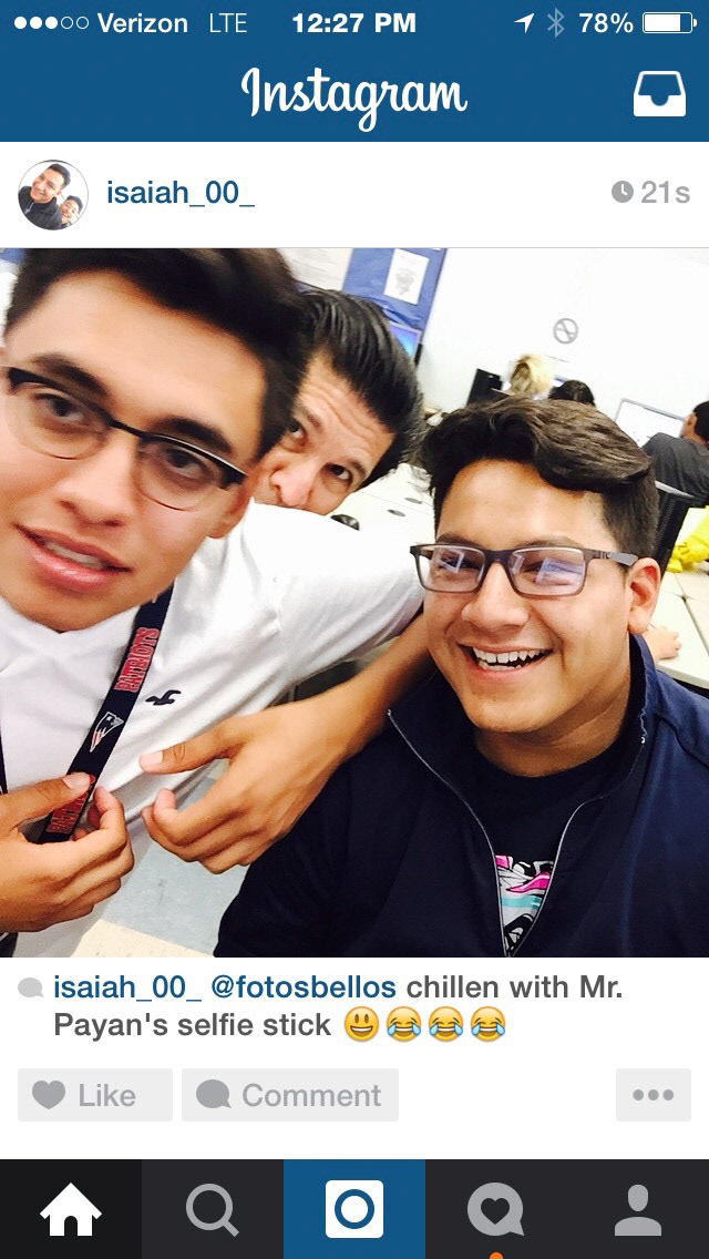 Computer Teacher having fun with BCCHS Students