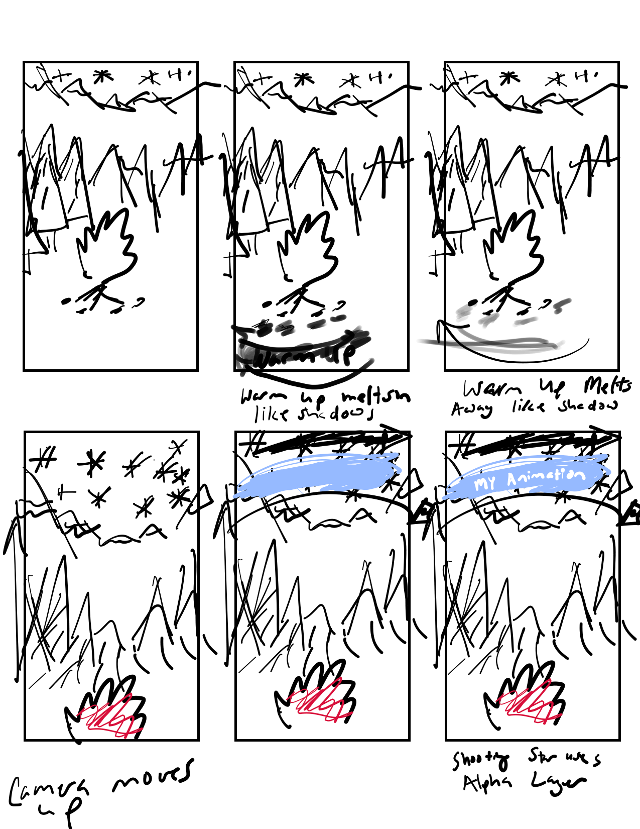 Warm Up My Animation Storyboard - Page 1