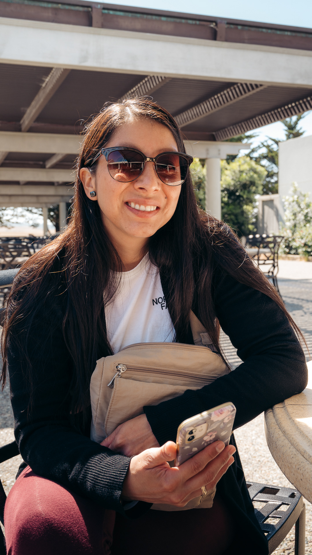 Mayra lounging in the sun