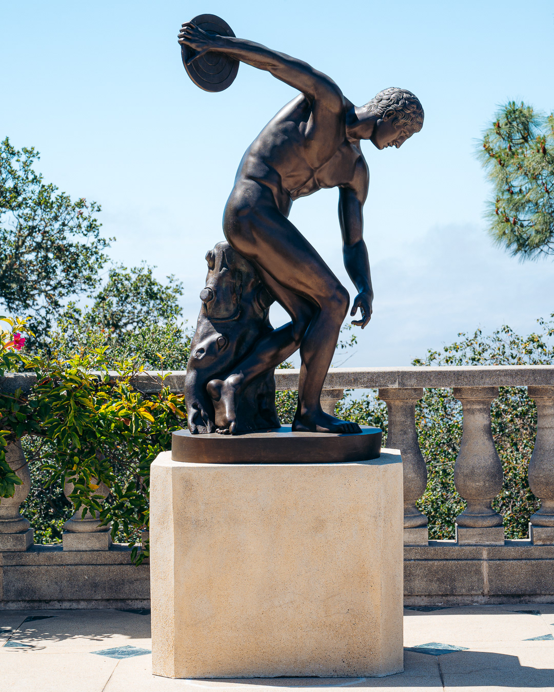One of many bronze statues