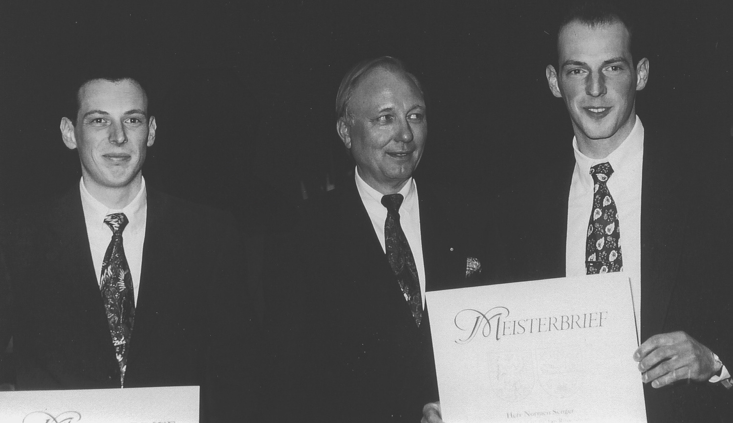 1994: Normen and his brother Heiko are given their master craftmanship certificate.