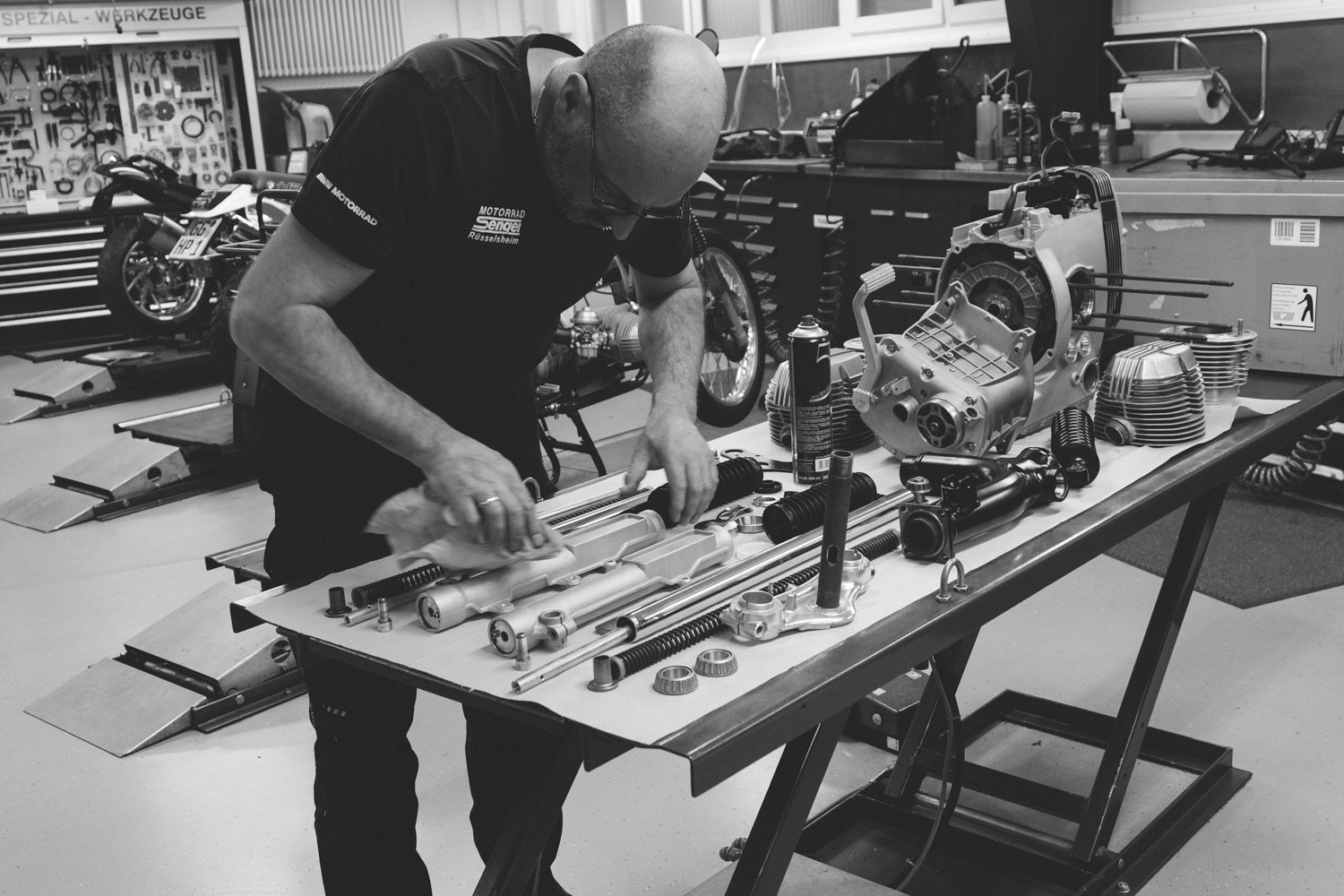 Normen Senger restoring a BMW G/S.
