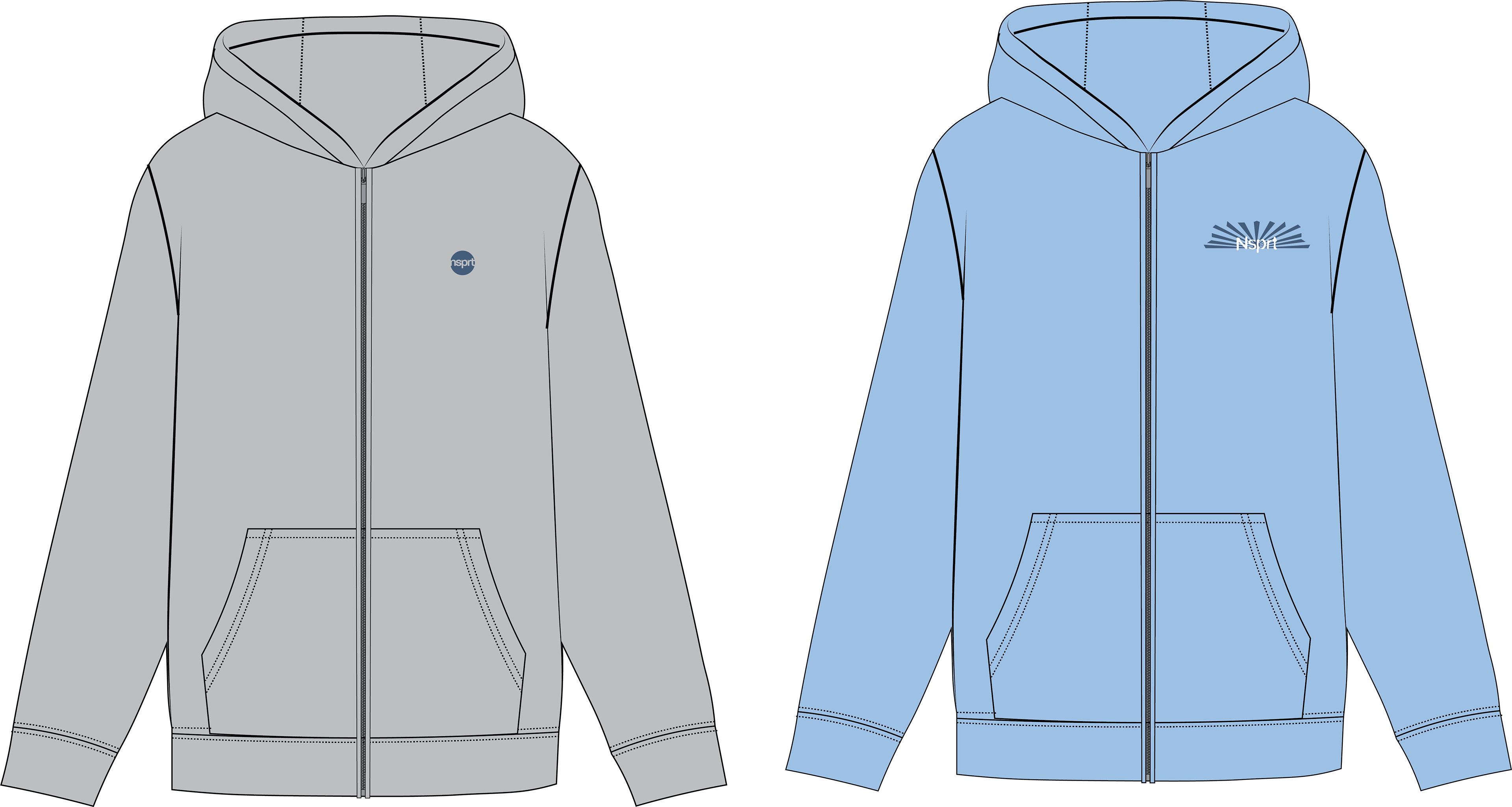 NSPRT Zip Up Hoodies