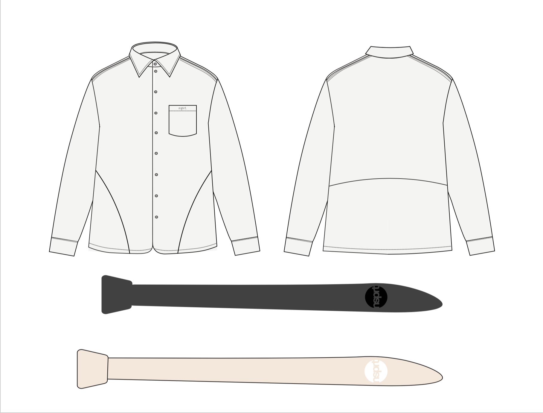NSPRT Button Up Shirt & Ties