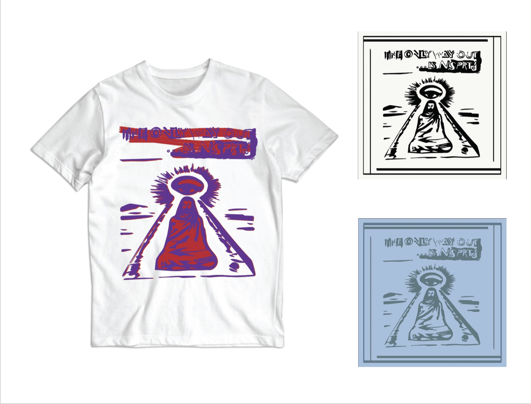 NSPRT "The Only Way Out is NSPRT" T-Shirt + Bandana