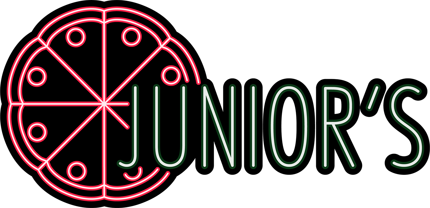 Image of the digital sketch of the Junior's Pizza, Subs & Wings logo