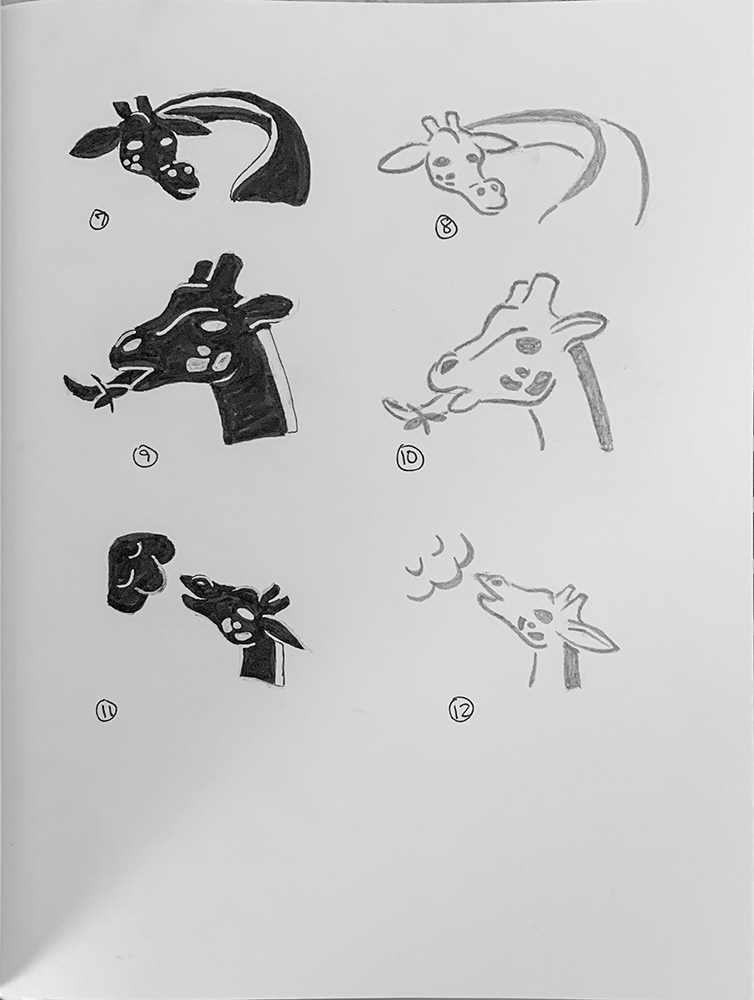 Page 2 of the initial logo creation sketches