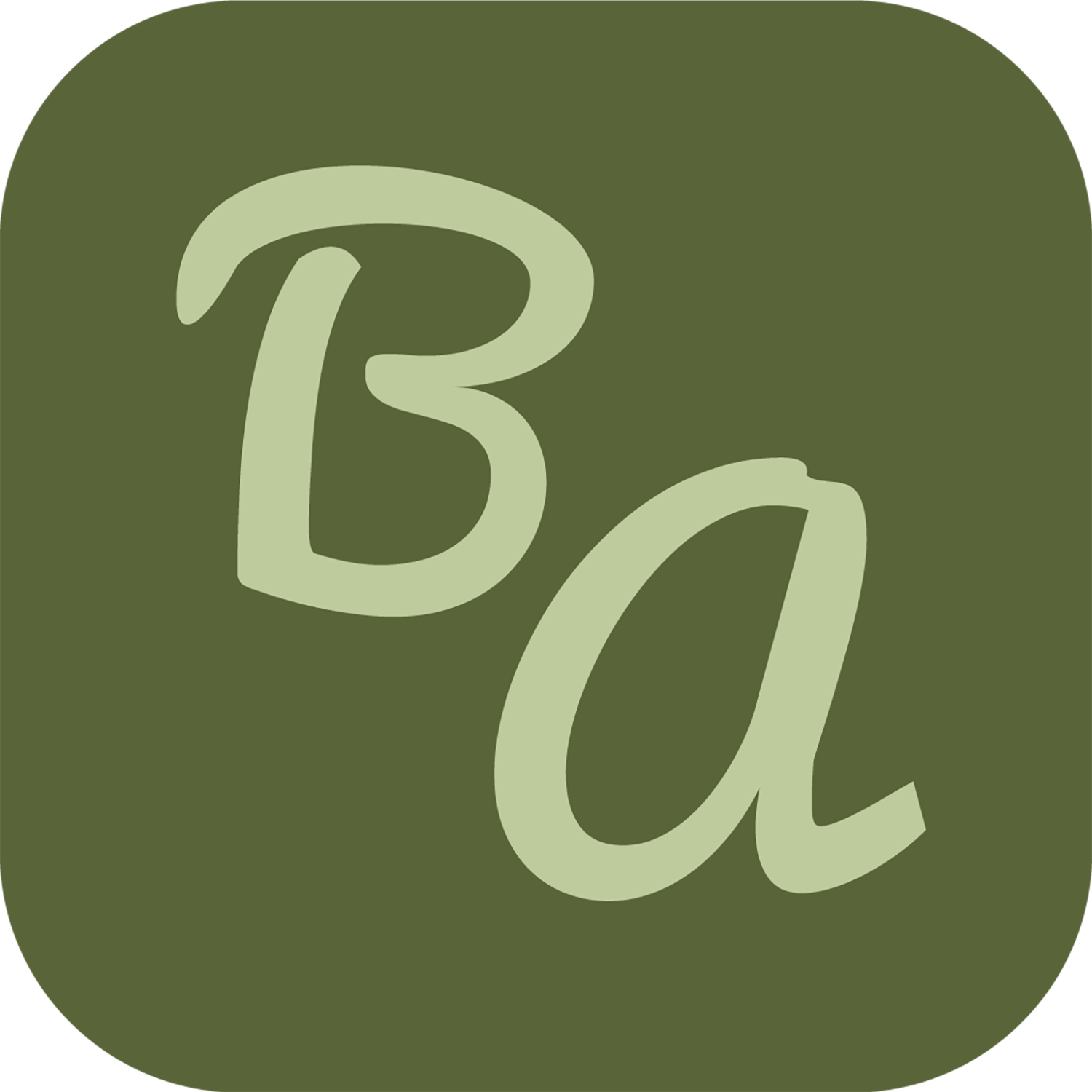 Image of third Bon Appetit application icon concept, featuring a monogram of “BA”