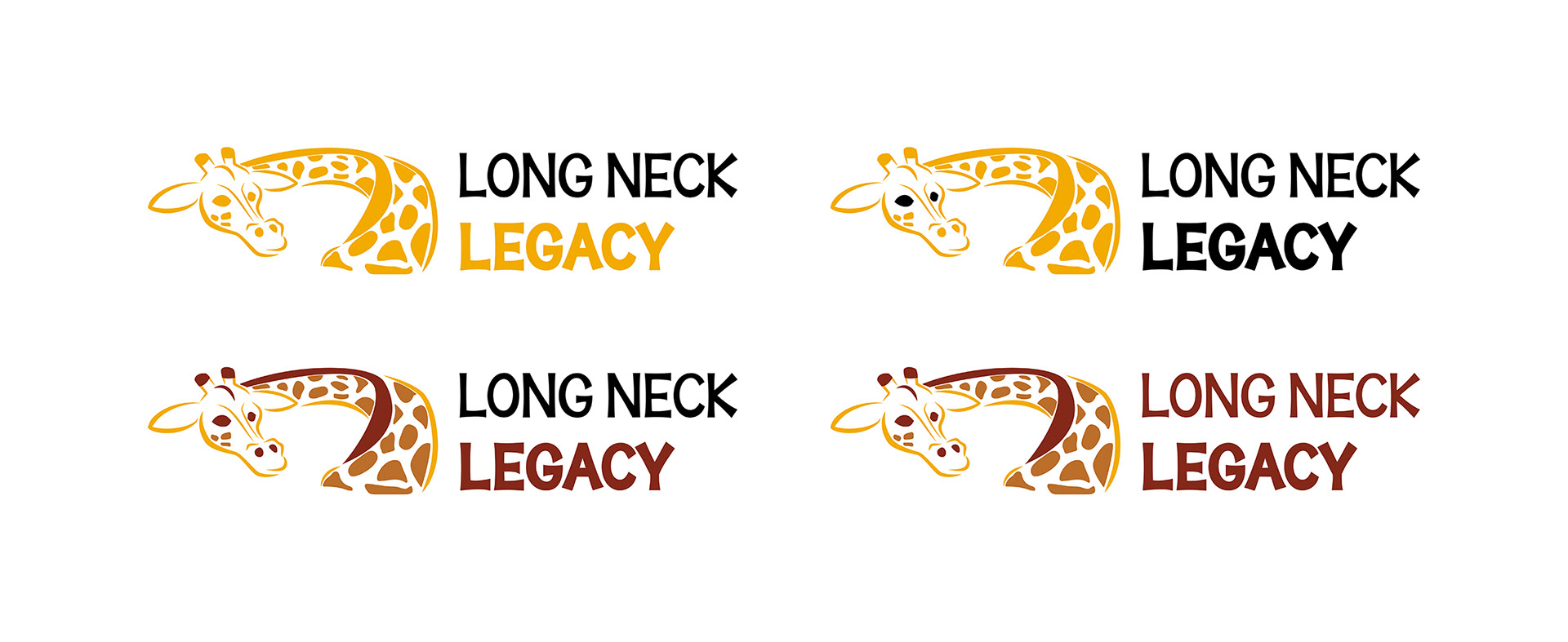 Different color variations of the Long-Neck Legacy logo